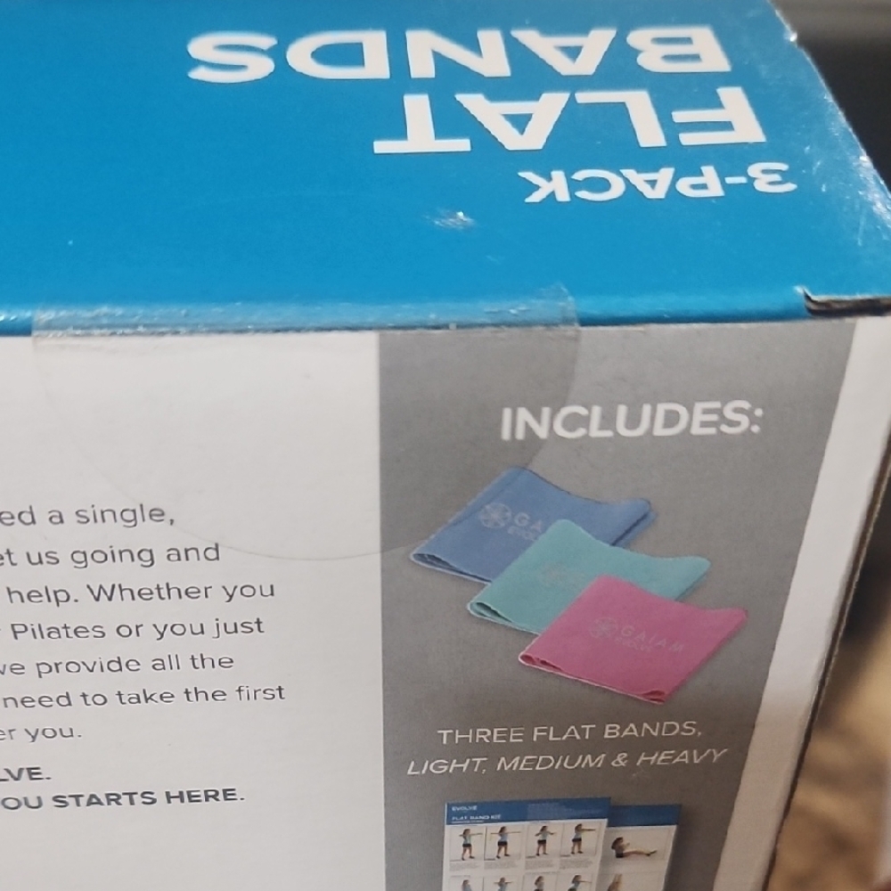 GAIAM Evolve Flat Bands Set - Blue, Green, Pink - Picture 4 of 5